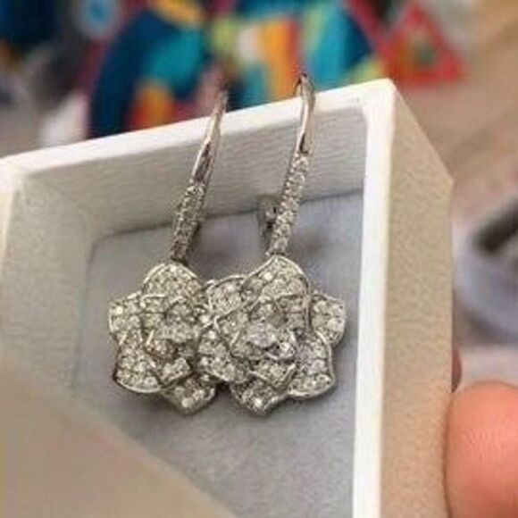 Sterling Silver Cubic Zirconia Earrings - Picture 7 of 8